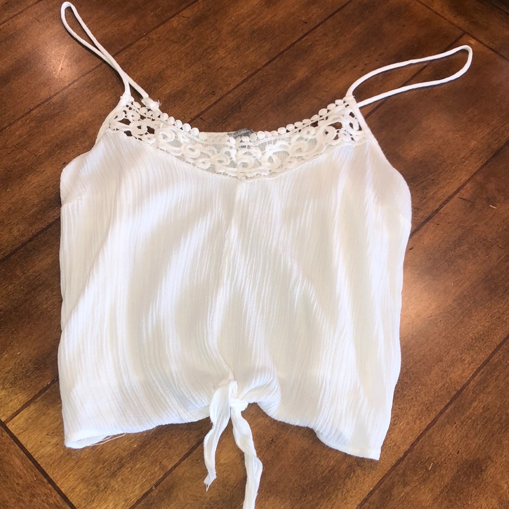 Charlotte Russe crochet accent tie front tank❤️